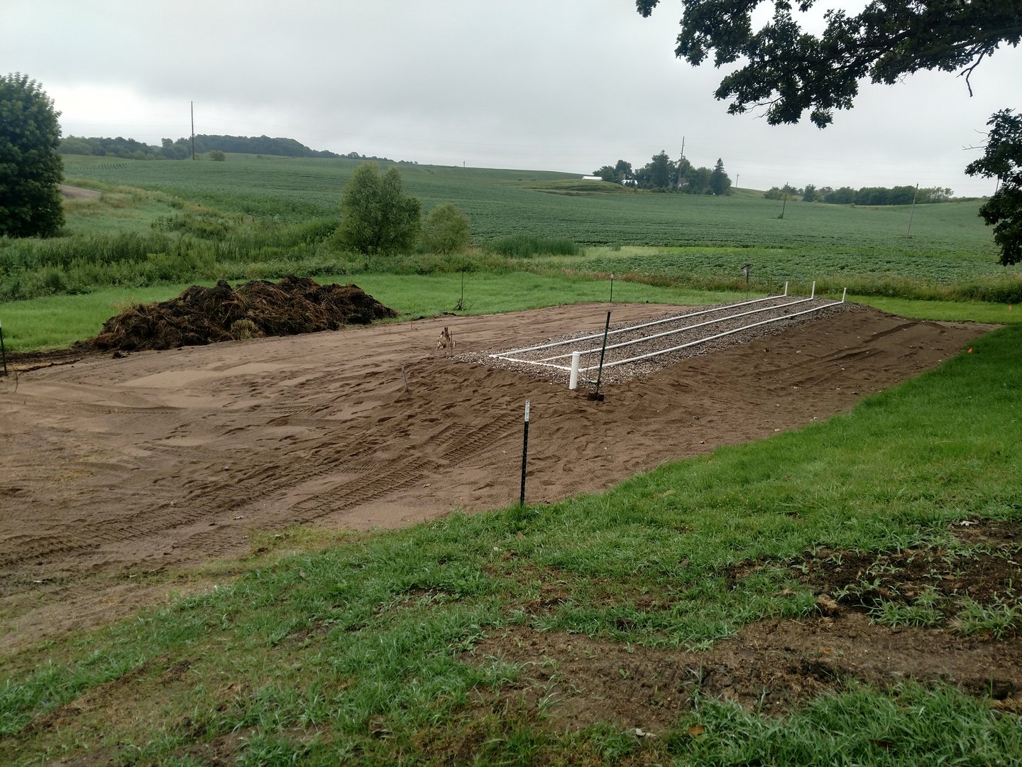 Septic field drain installation